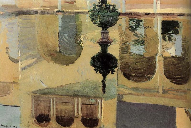 Joaquin Sorolla The reflection of the pool water Norge oil painting art
